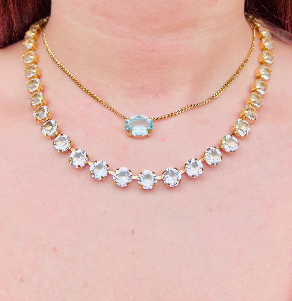 Light Azure Iza Crystal Necklace