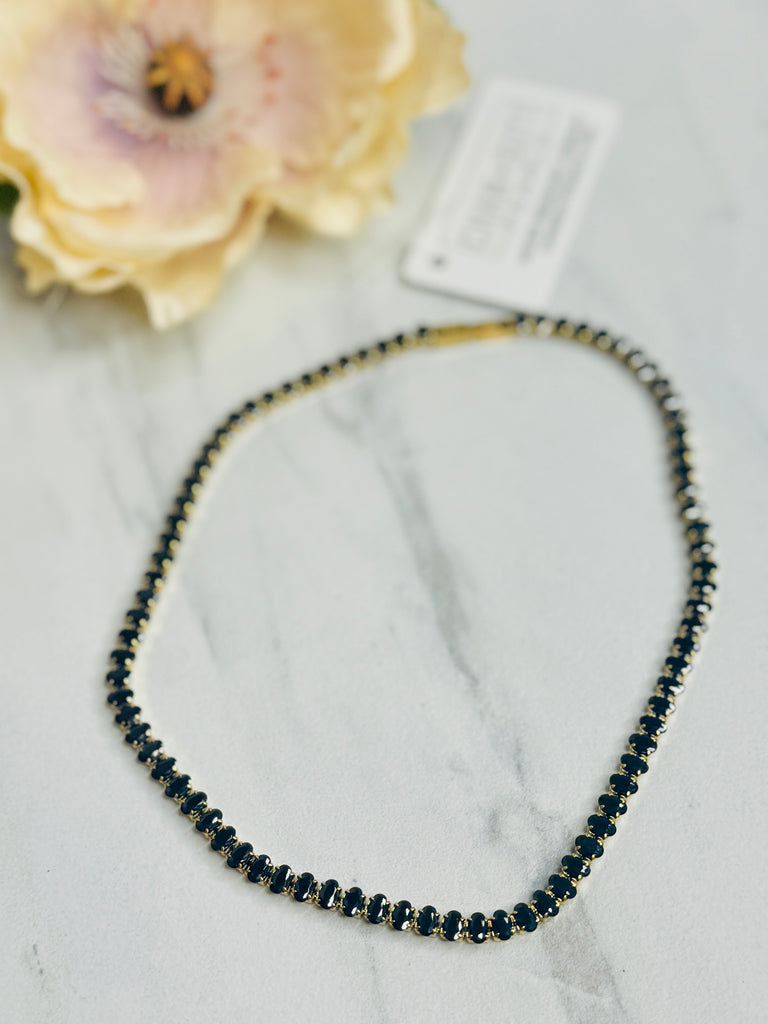 The Tennis Necklace in Black Diamond