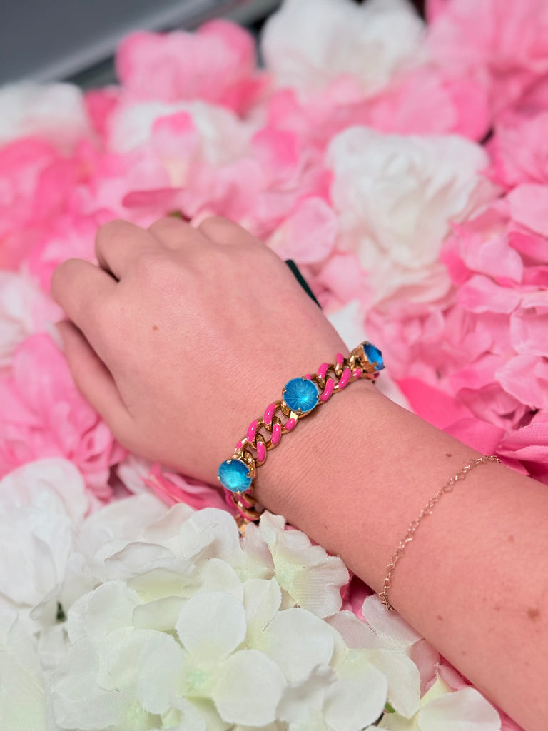 Galileu Bracelet in Neon Pink Swarovski