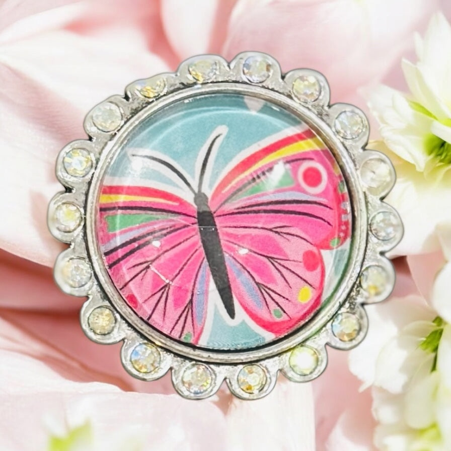 Pink Wings Spring Graphic Ring