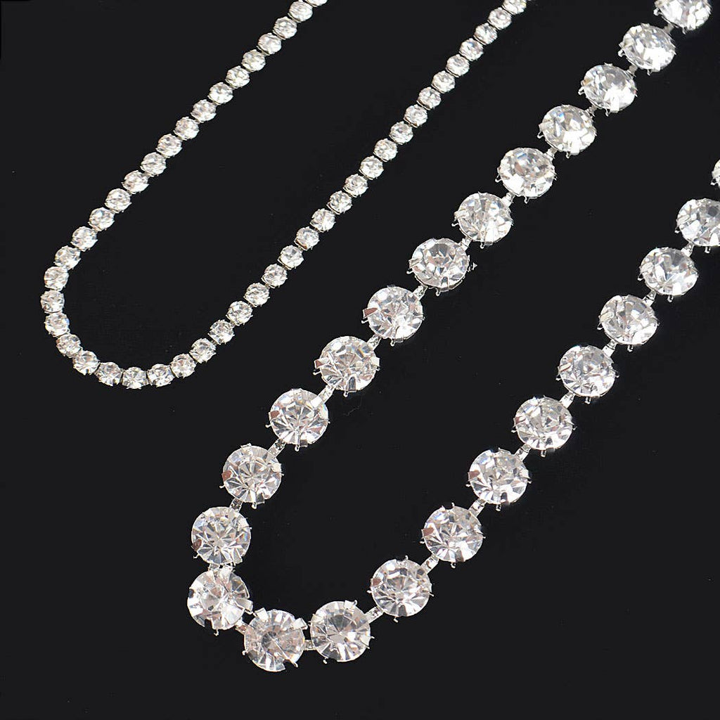 Rhinestone Necklace: Silver