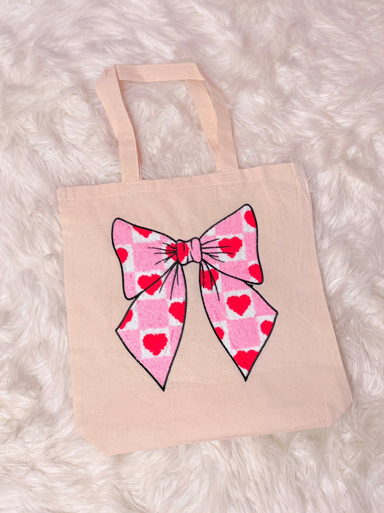 So Sweet and Loving Bow Patch Tote Bag