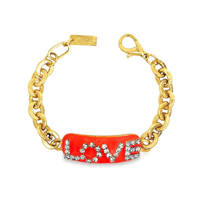 LOVE ID Bracelet- NEON RED