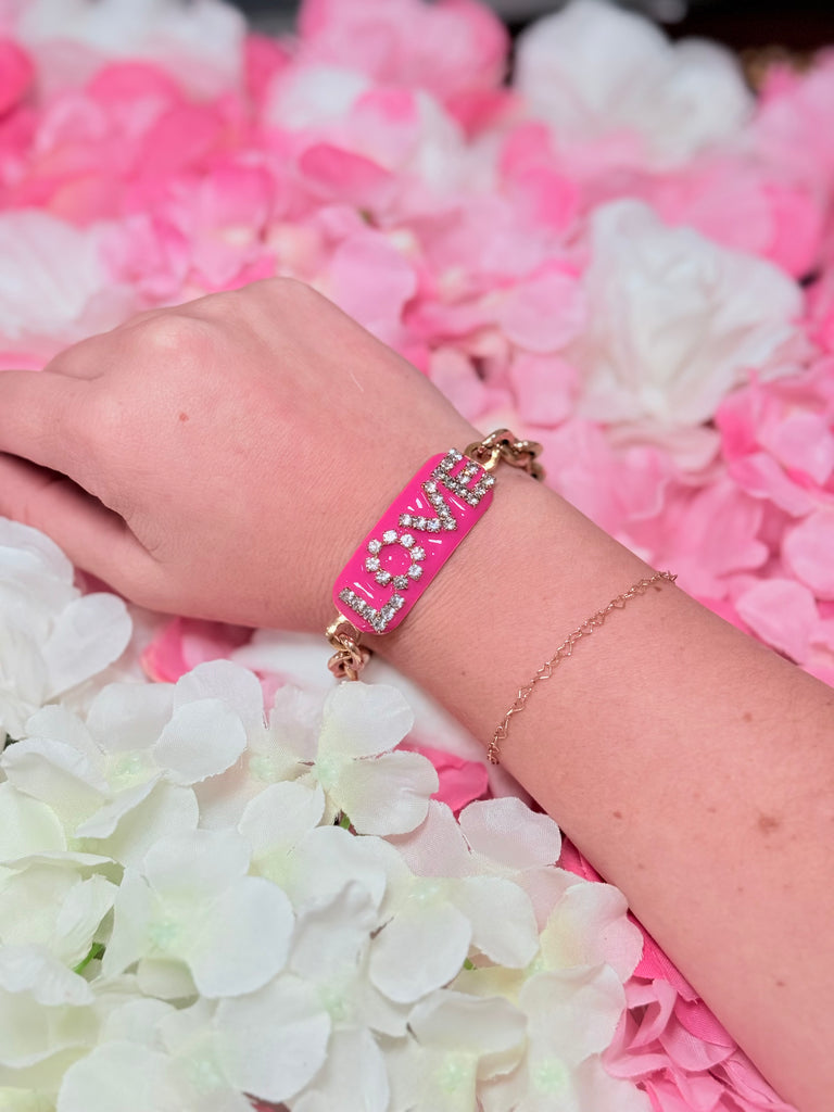 LOVE ID Bracelet- NEON PINK