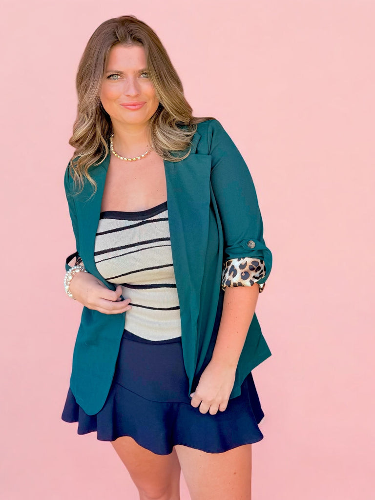 Wild Statement Blazer - Hunter Green