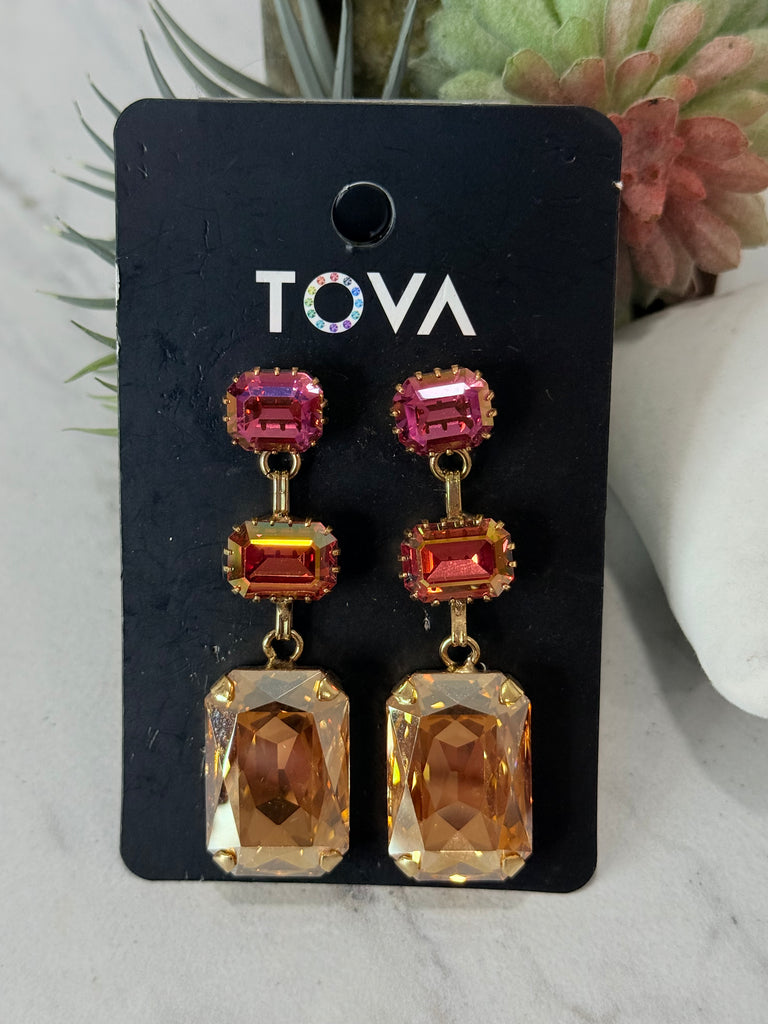 Serina Swarovski Earrings in Golden Shadow