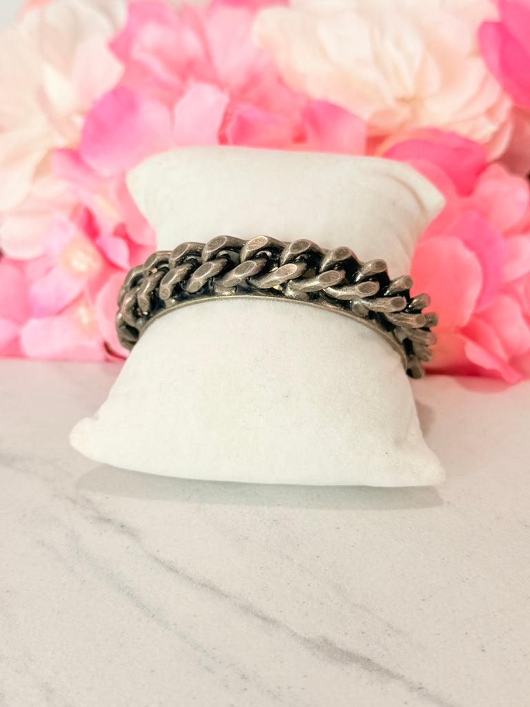 Lenna Bracelet Cuff in Antique Silver