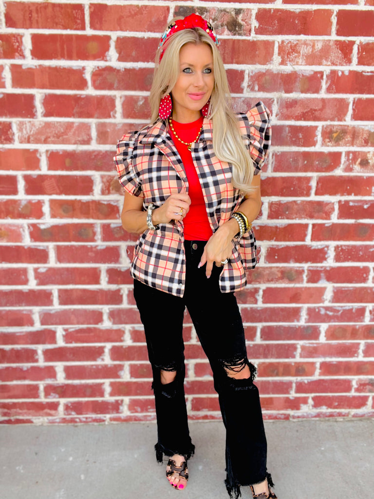 Nora Plaid Puffer Vest