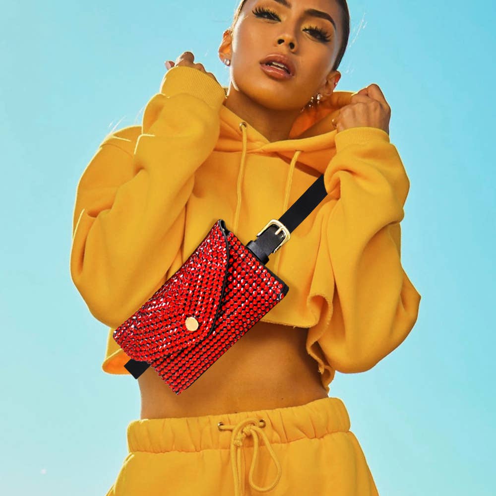 Bling It On Envelope Belt Bag - Red