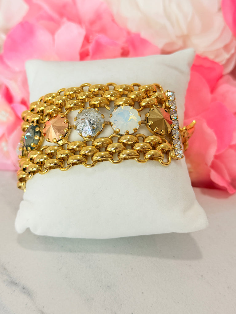 Noles Swarovski Bracelet Cuff in Mixed Metals