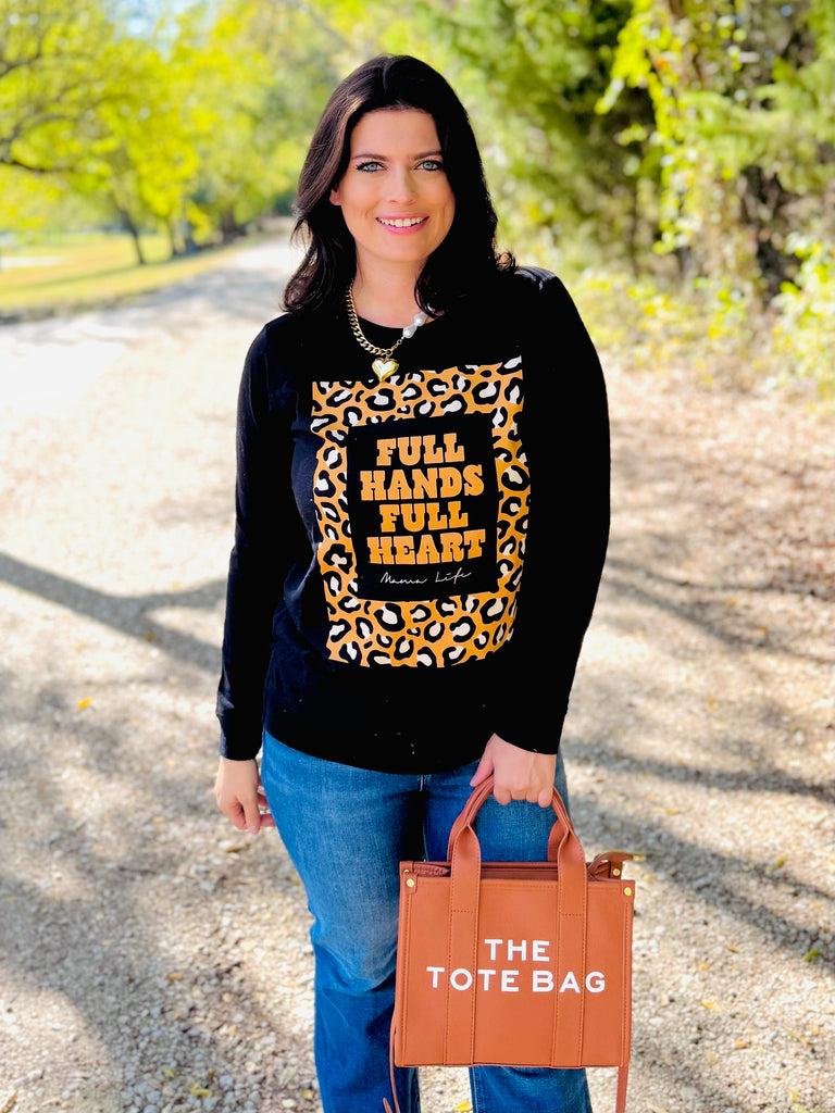 Full Hands Full Heart in Black Lightweight Longsleeve