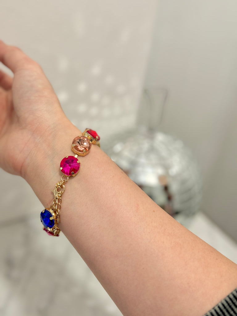 Cathy Multi Crystal Gold Bracelet