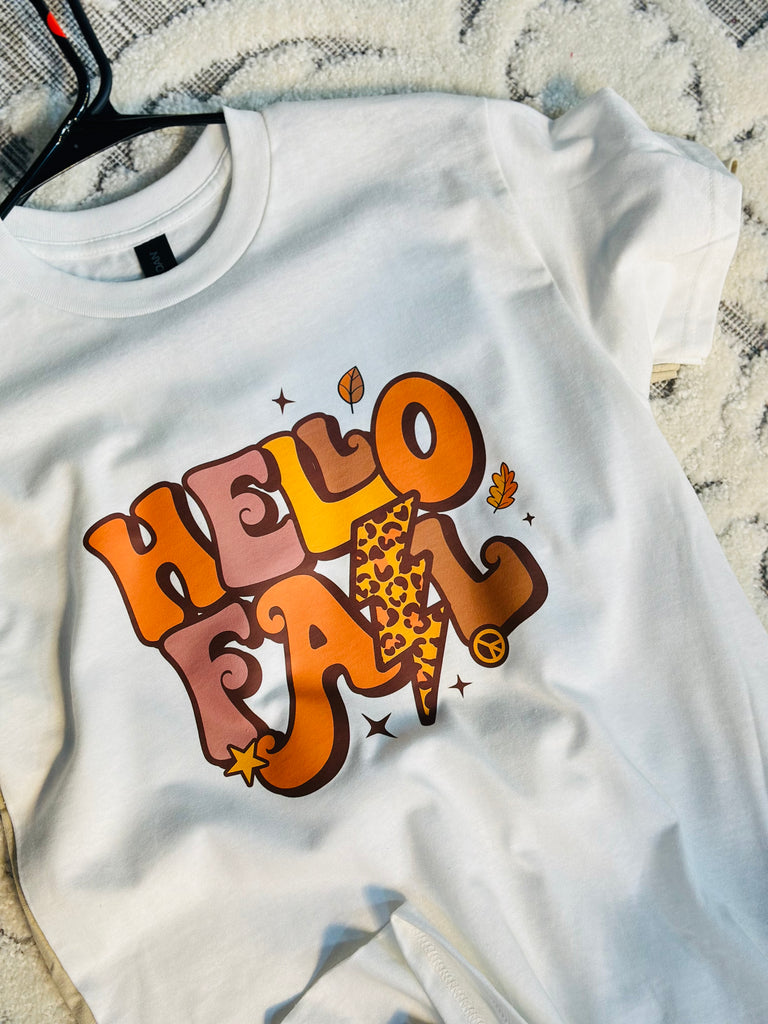 Hello Fall Ivory Graphic Tee