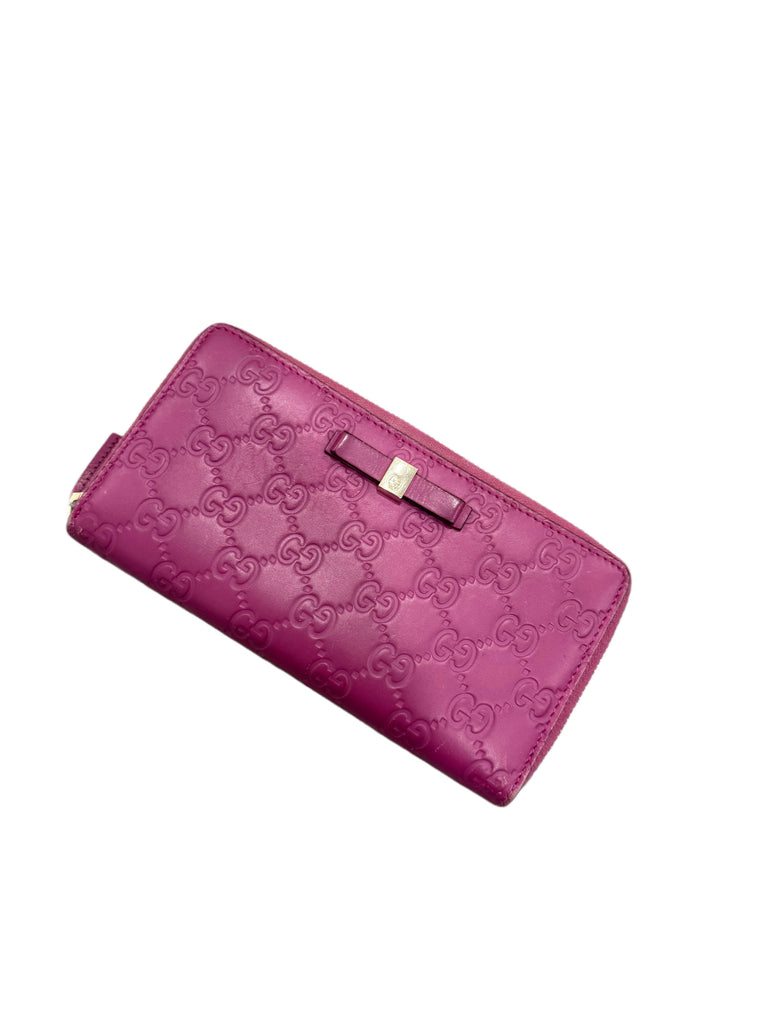 Gucci Guccisima Pink Leather Zippy Wallet