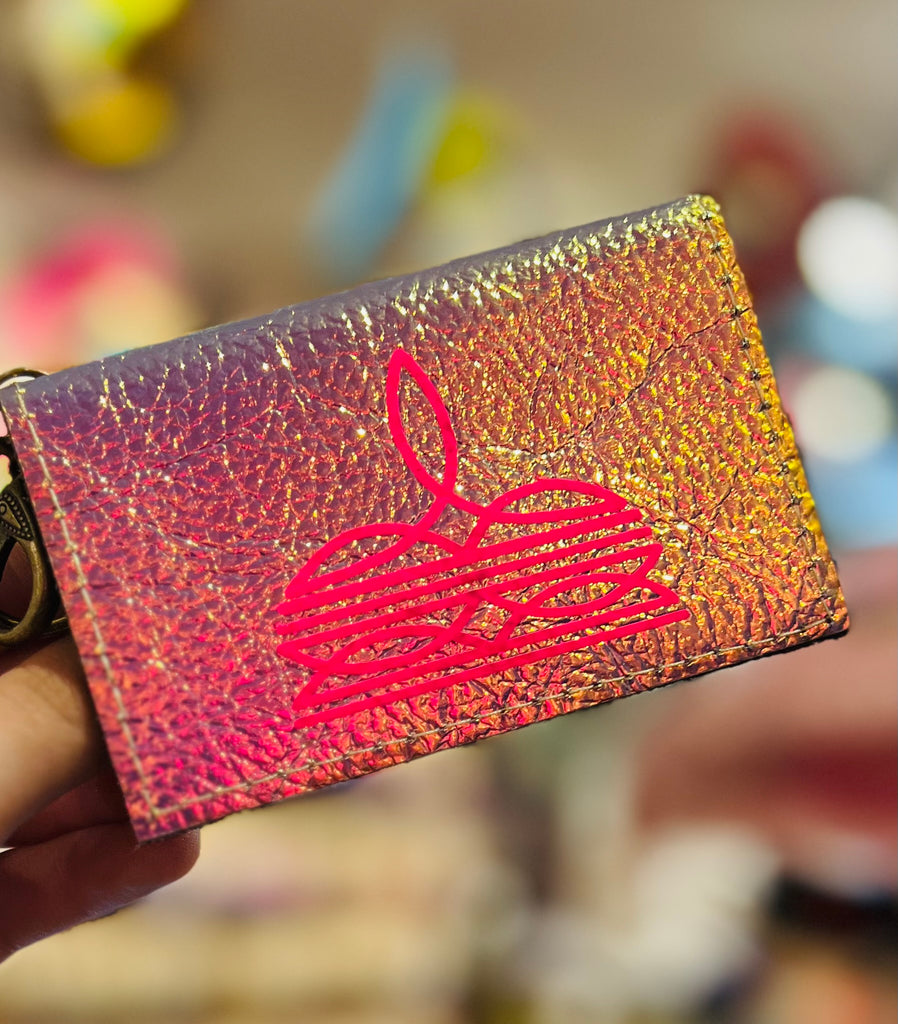 Southern Stitched Bright Metallic Becca Card Holder-Mermaid
