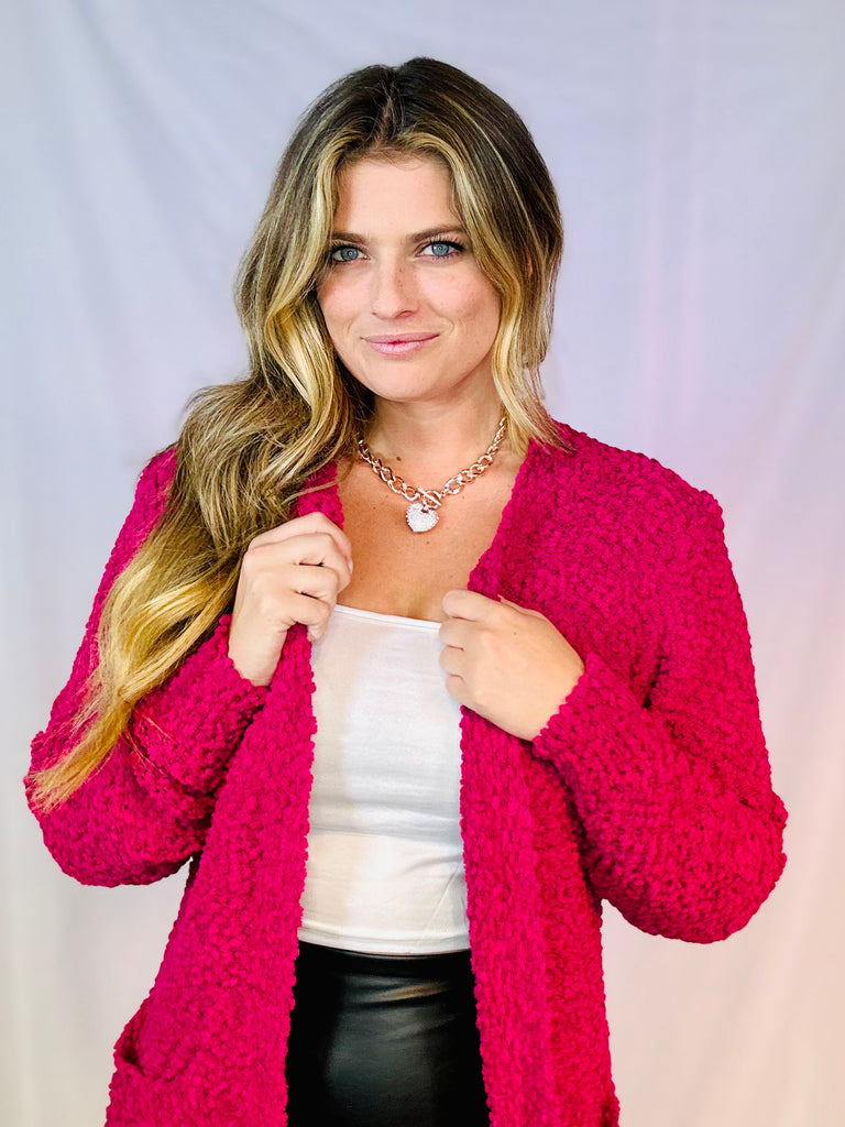 *Doorbuster!!* Magic Magenta Popcorn Cardigan