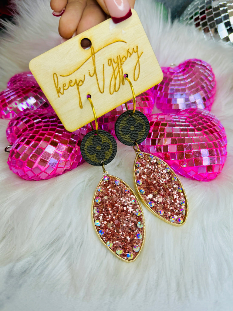 Rose Gold Glitzy & AB Earrings