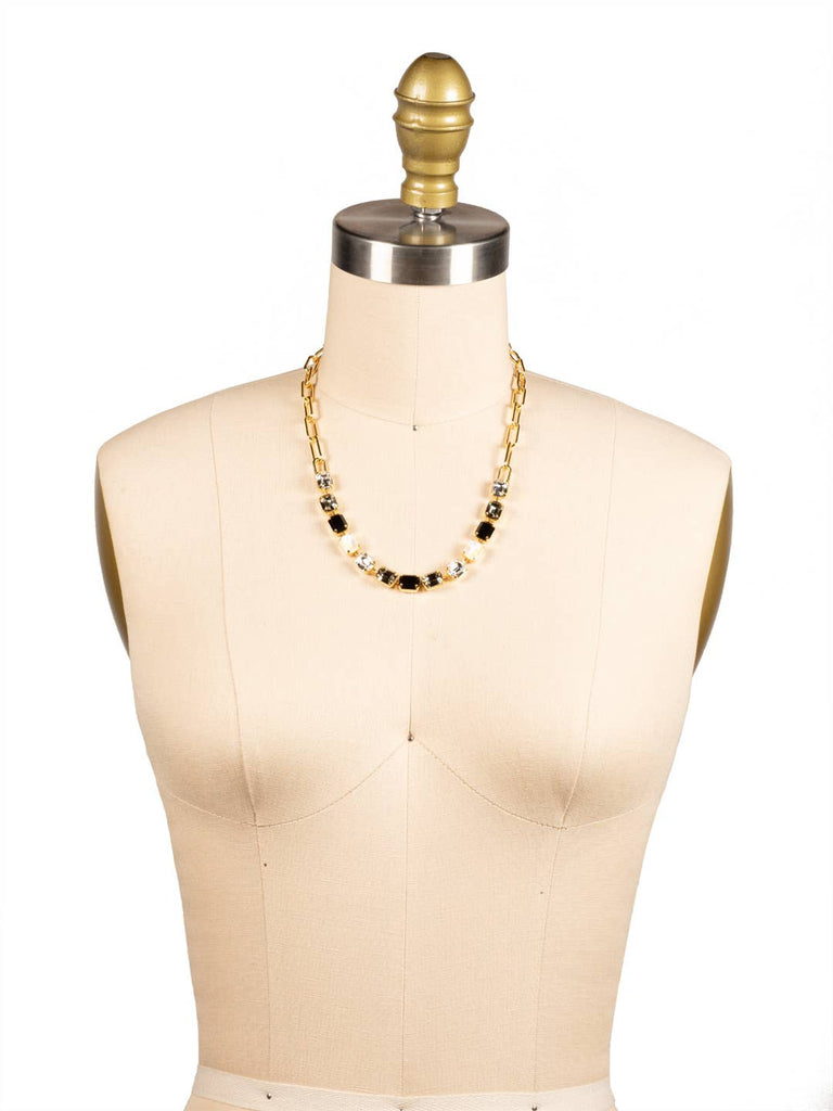 Octavia Paperclip Tennis Necklace - NFZ3BGSNI: Black