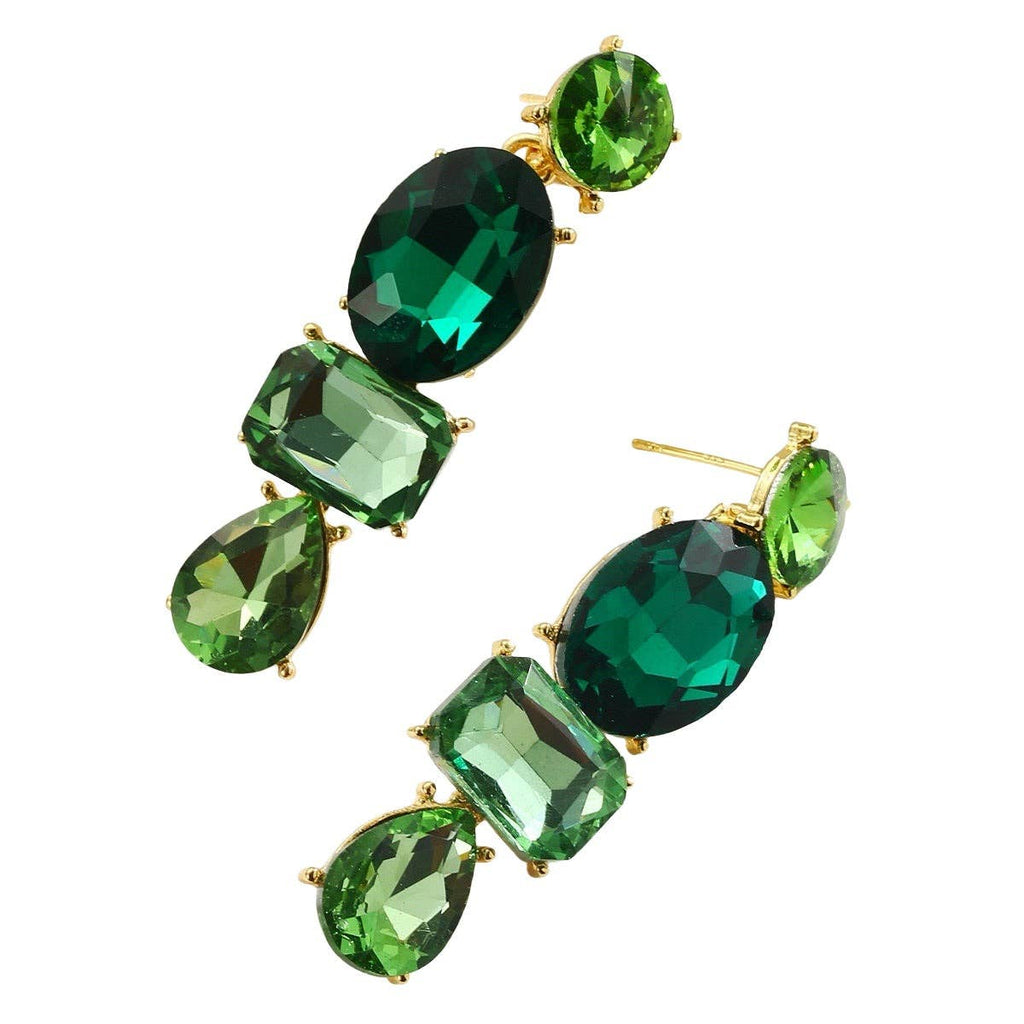 Time to Sparkle Statement Earrings: Green