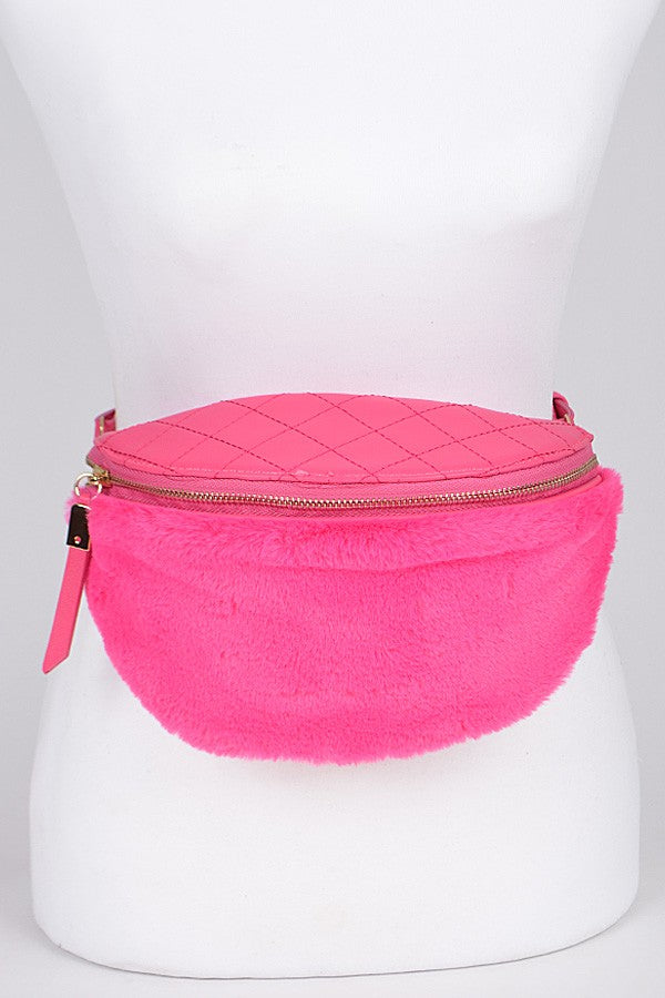 Cozy Luxe Belt Bag - FUSCHIA