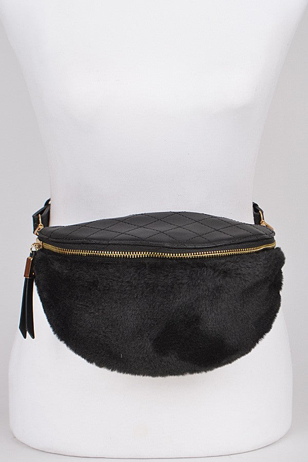 Cozy Luxe Belt Bag - BLACK