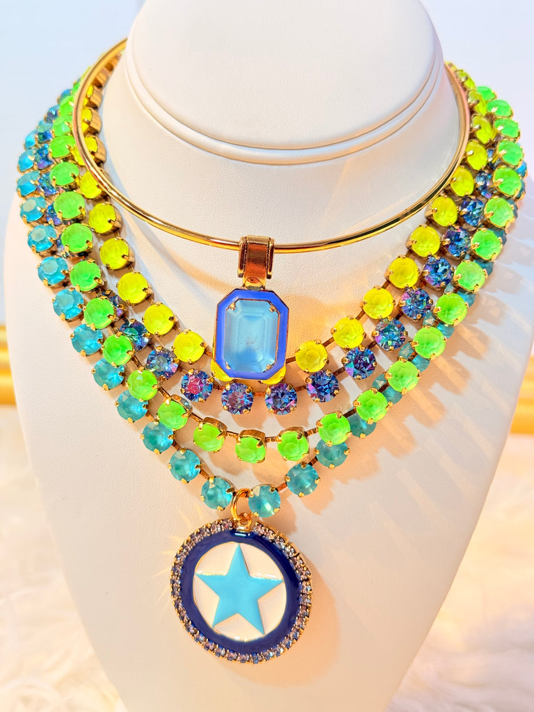 Candy Blue Star Swarovski Necklace