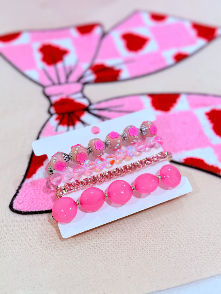 Blushing Florals and AB Bracelet Set