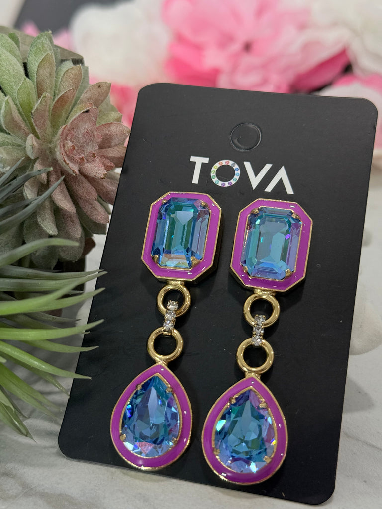 Dakota Swarovski Earrings in Purple