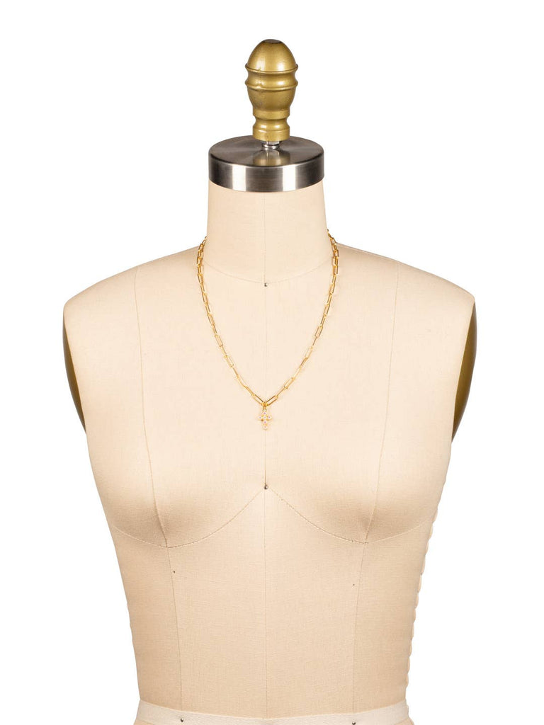 Carly Cross Pendant Necklace - NGE2BGWAB: AB