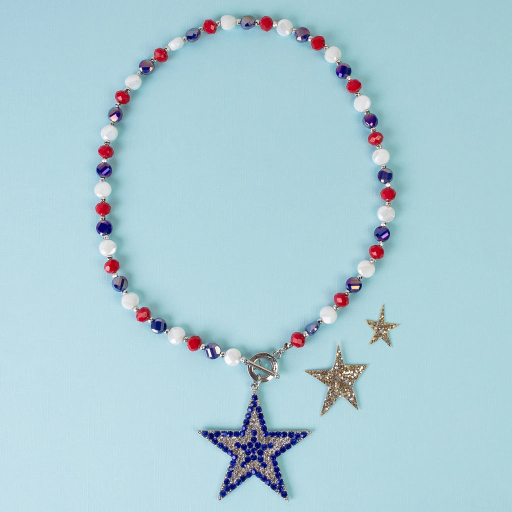 The Red, White & Blue Star Crystal Necklace