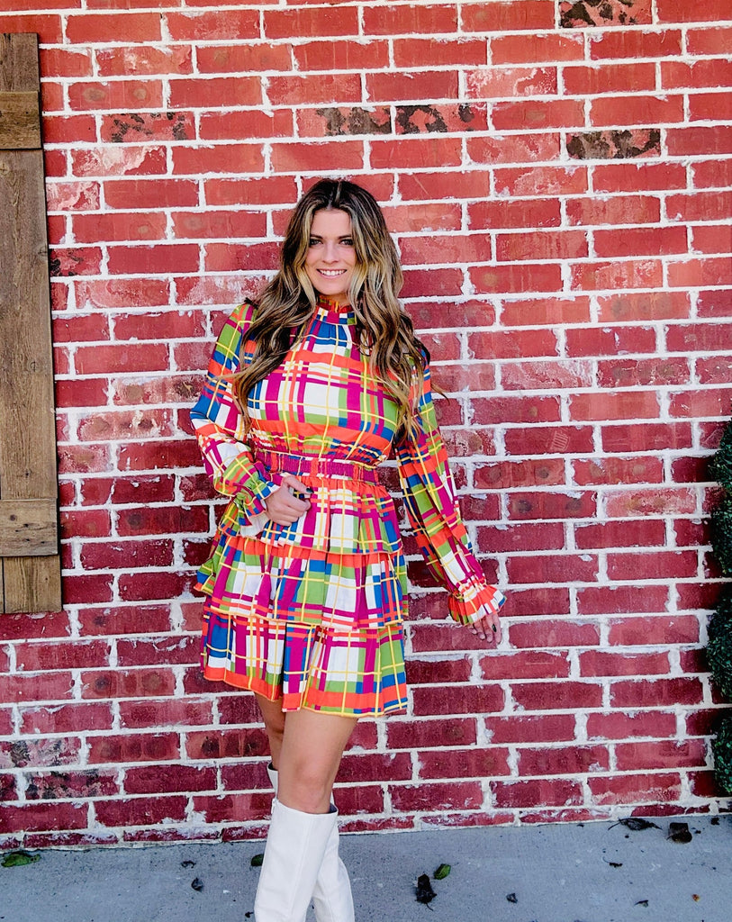 Keep On Charming Plaid Dress