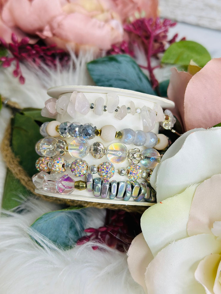 Posh Pink & Slate Shimmer Bracelet Set
