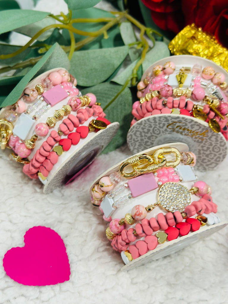 Pink Heartbreaker Bracelet Set