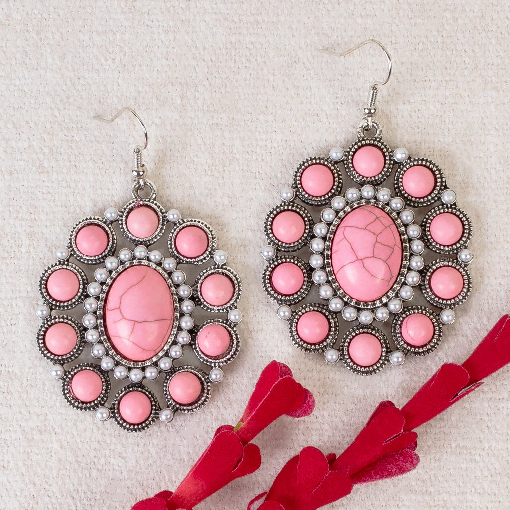 Blush Western Concho Earrings