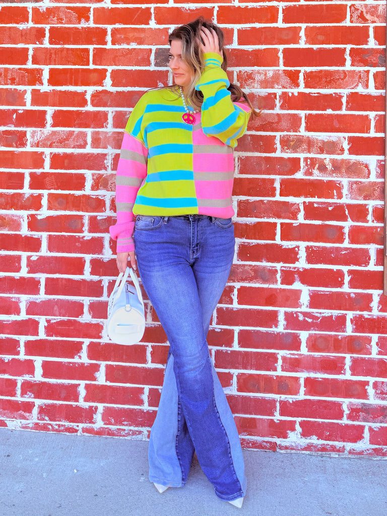 Spring Cheers & Striped Cozy Sweater