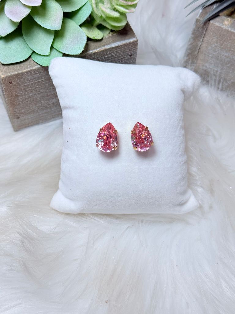 The Lumi Swarovski Studs - Rose Gold