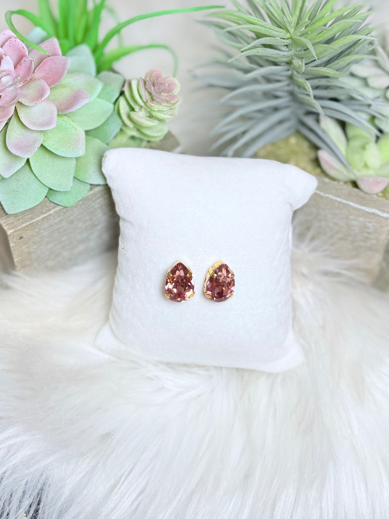 The Lumi Swarovski Studs - Dusty Rose