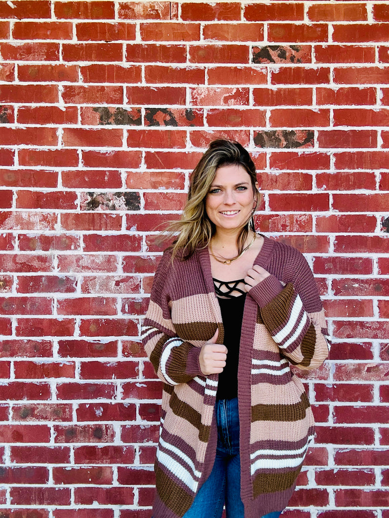 Wander Through Town Cardigan - Mocha