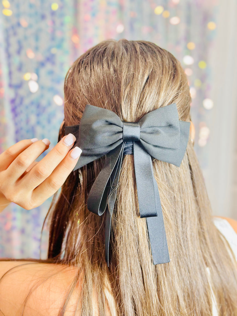 Just Girly Thingz Bow Barrette Clip- Black