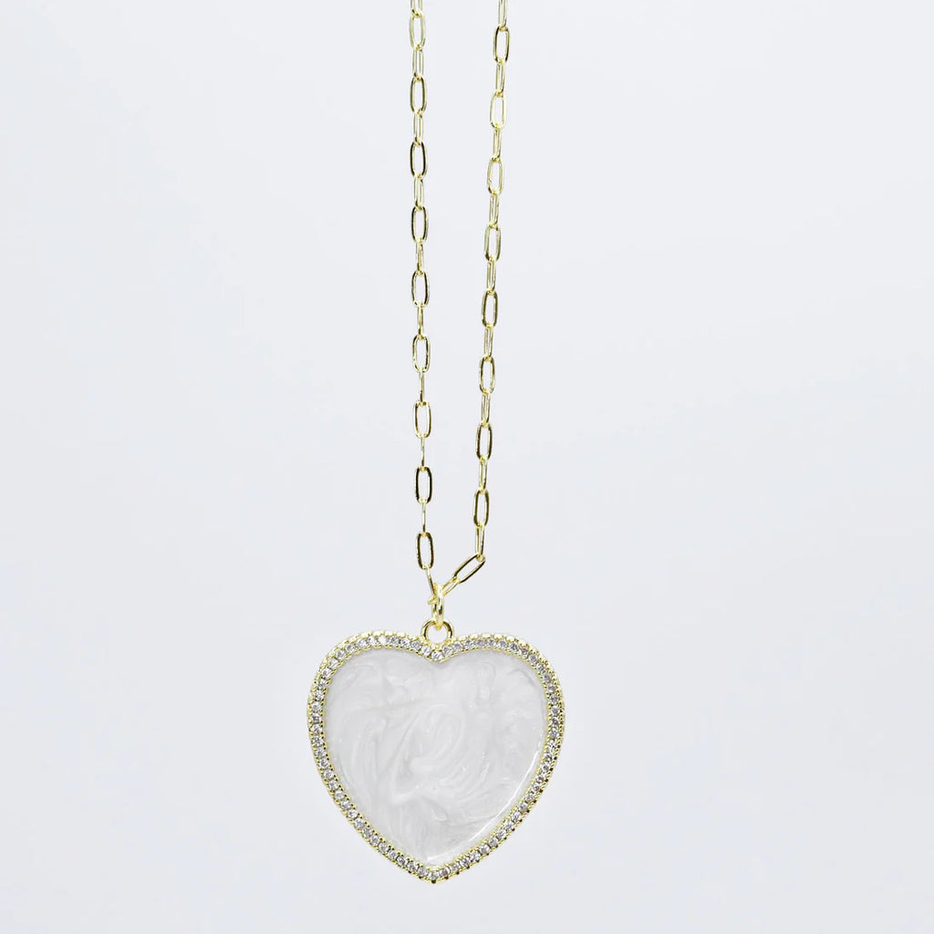 Shimmering Heart Charm Necklace