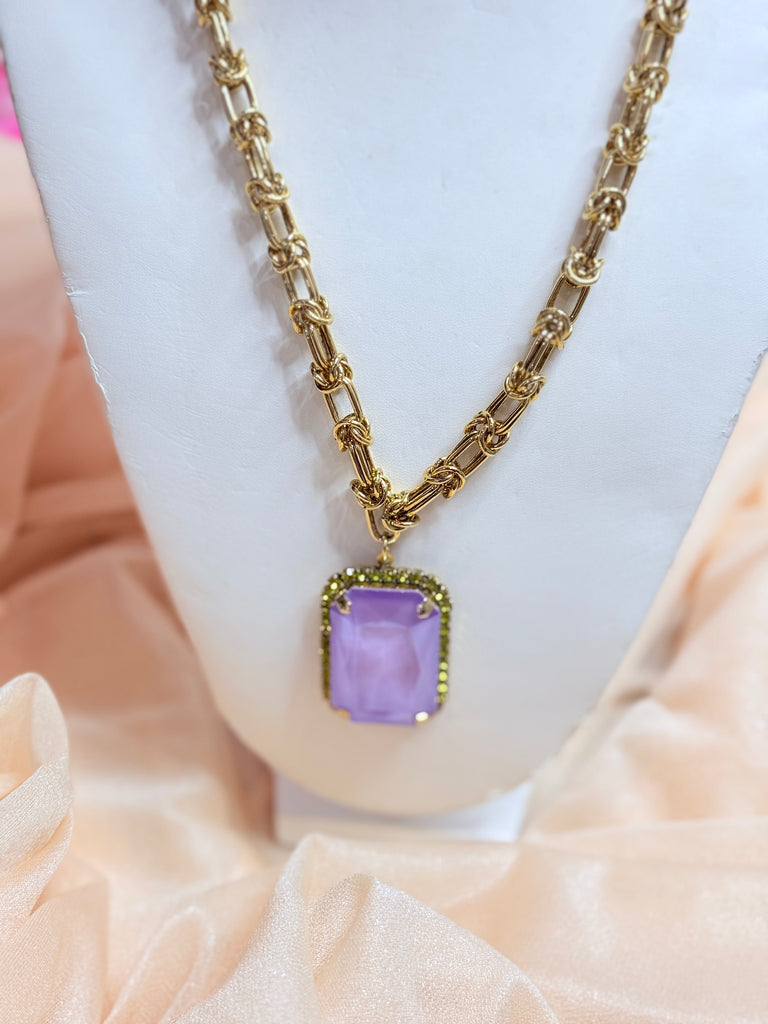 Soleil Swarovski Necklace - Lilac Ultra