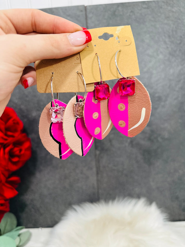 Split Choices Painted Leather Earrings