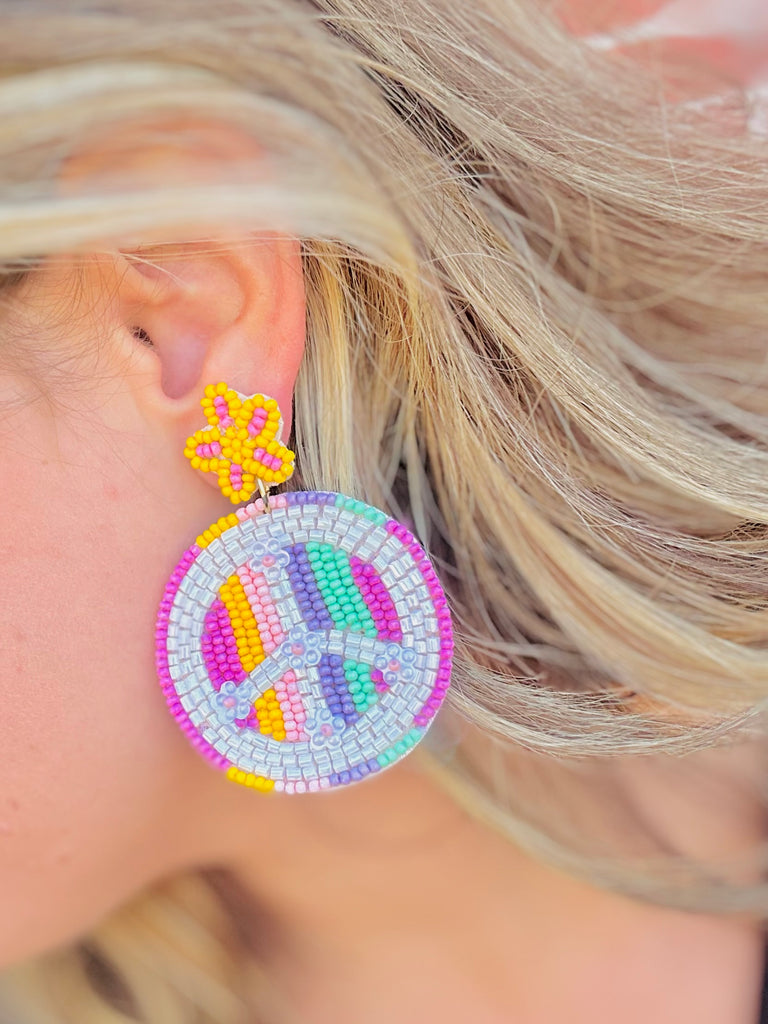 Bringing Peace Beaded Earrings