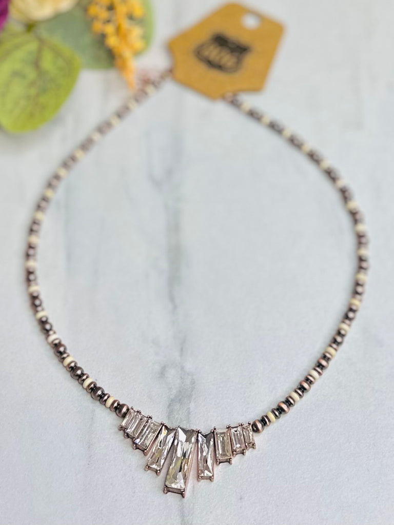 Copper Crystal Glisten Necklace