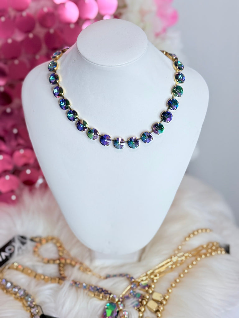 Sofia Swarovski Necklace in AB Violet Volcano