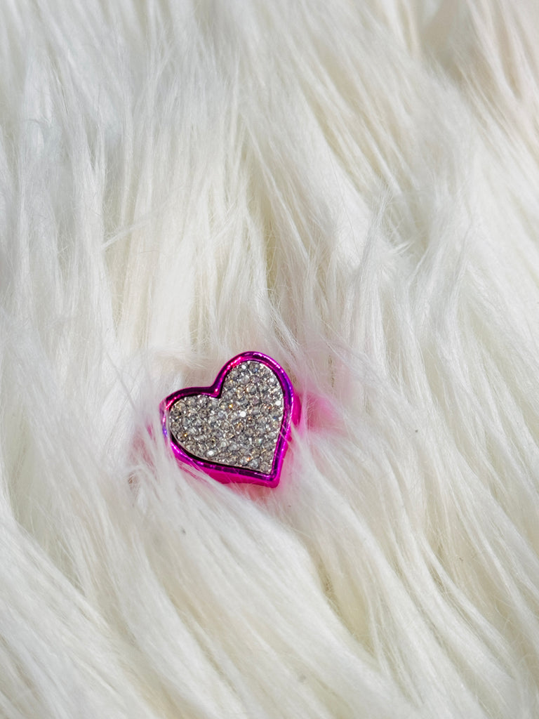 Fuchsia Crystal Heart Ring