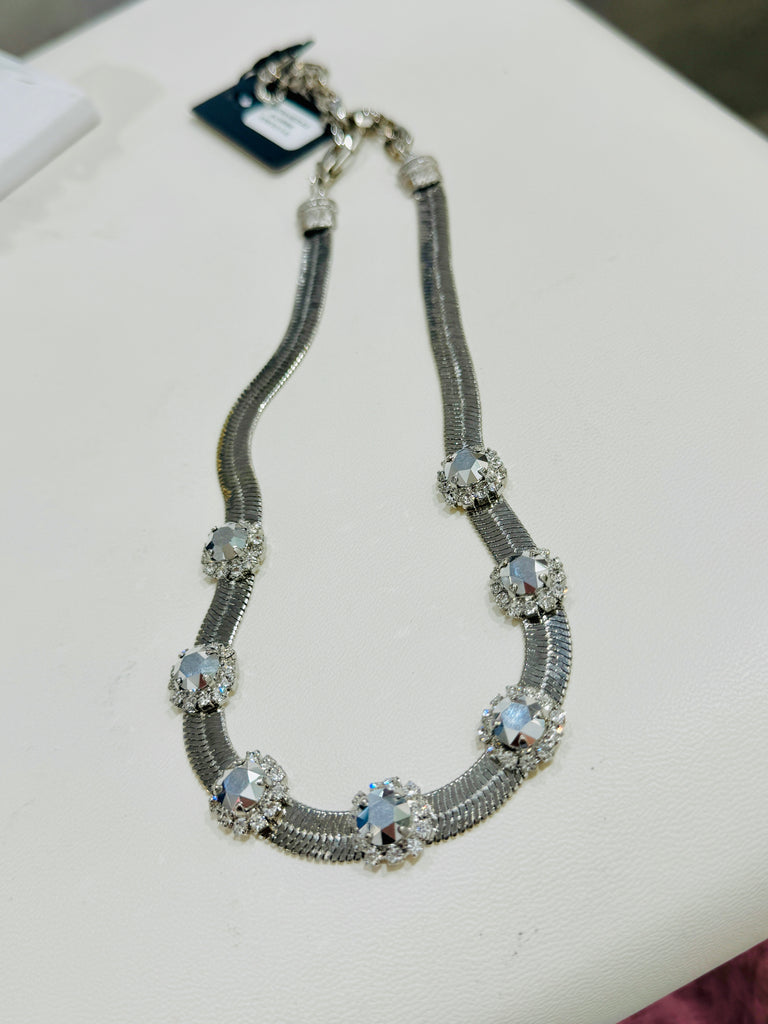 Kirsten Swarovski Necklace in Chrome