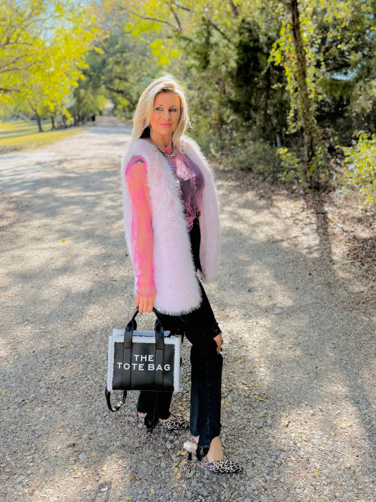 Cozy in Pink Faux Fur Vest