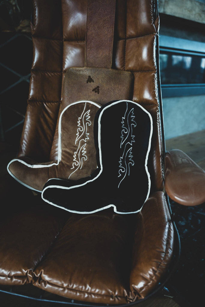 SNOOZY BOOT PILLOW: DENIM