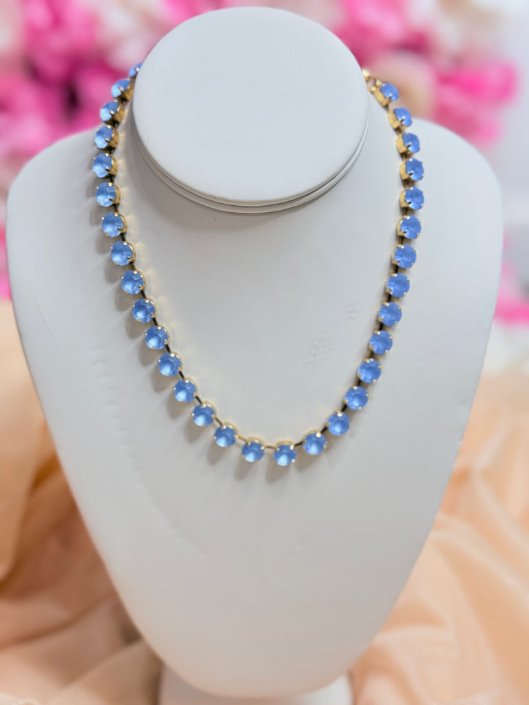 Light Sapphire Matte Glow Oakland Swarovski Necklace